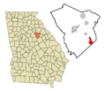 Greene County Georgia Incorporated and Unincorporated areas White Plains Highlighted