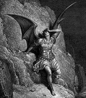 Representación de «Satán, el antagonista» por Gustave Doré para el poema El paraíso perdido, de John Milton.