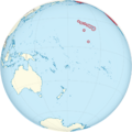Hawaii Territory on the globe (small islands magnified) (Polynesia centered)