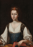 Isabel Luisa Josefa. óleo do Museu Nacional dos Coches, que esteve atribuído a Josefa de Óbidos