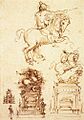 Leonardo da vinci, Study for the trivulzio monument 02