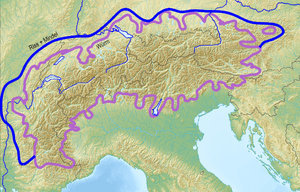 Archivo:Map of Alpine Glaciations