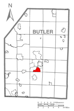 Map of Oak Hills, Butler County, Pennsylvania Highlighted.png