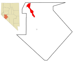 Mineral County Nevada Incorporated and Unincorporated areas Schurz Highlighted.svg