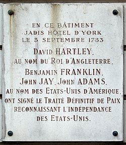 Archivo:Plaque Traité de Paris, 56 rue Jacob, Paris 6