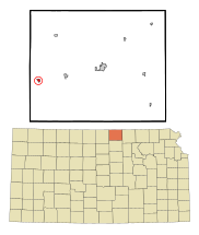 Republic County Kansas Incorporated and Unincorporated areas Courtland Highlighted.svg