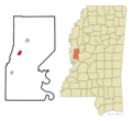 Sharkey County Mississippi Incorporated and Unincorporated areas Rolling Fork Highlighted