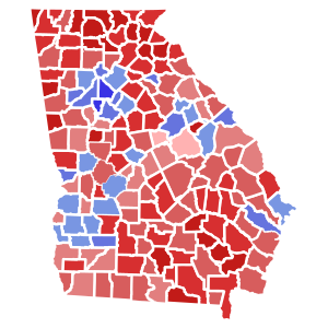 Archivo:2020 United States Senate election in Georgia results map by county