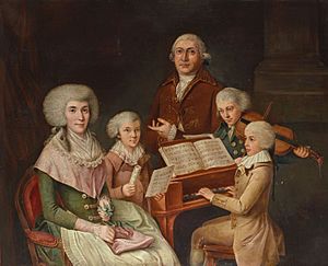 Archivo:Anonymous - Wolfgang Amadeus Mozart and Thomas Linley in the family of Gavard des Pivets in Florence