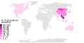 Buddhism percent population in each nation World Map Buddhist data by Pew Research