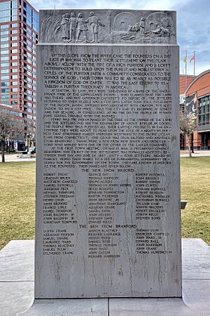 Archivo:First Landing Party of the Founders of Newark, inscription