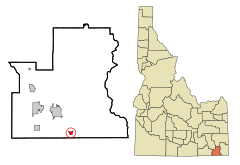 Franklin County Idaho Incorporated and Unincorporated areas Franklin Highlighted.svg