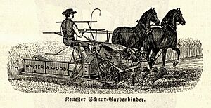 Archivo:Horse-drawn reaper-binder, Walter A. Wodd, 19th century illustration