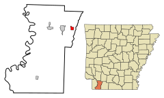 Lafayette County Arkansas Incorporated and Unincorporated areas Buckner Highlighted.svg