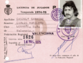 Llicència de jugador Carlos Caszely