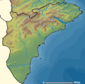 Localización del río Algar respecto de la provincia de Alicante