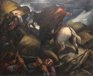 Archivo:Los Guandos (1939), óleo sobre lienzo de Eduardo Kingman Riofrío. MuNa, Quito