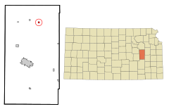 Lyon County Kansas Incorporated and Unincorporated areas Admire Highlighted.svg