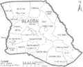 Map of Bladen County North Carolina With Municipal and Township Labels