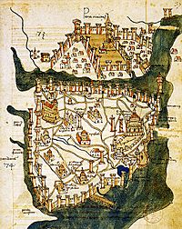 Archivo:Map of Constantinople (1422) by Florentine cartographer Cristoforo Buondelmonte