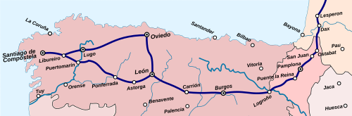 Archivo:Mapa Camino de Santiago (itinerario de Brujas)