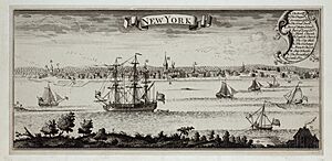 Archivo:New York Harbor Waterfront 1727 panorama map