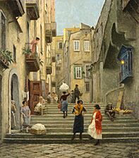 Paul Gustave Fischer - Neapolitan Street Scene - Неаполитанская уличная сцена