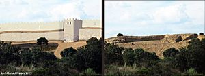Archivo:Recreación de la muralla tartésica de Tejada