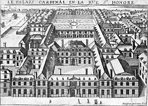 Archivo:The Palais Cardinal (future Palais Royal, Paris) by an unknown artist (adjusted)
