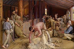 Archivo:Tom Roberts - Shearing the rams - Google Art Project