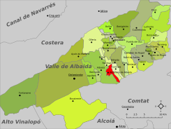 Extensión del municipio en la comarca