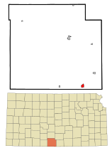 Barber County Kansas Incorporated and Unincorporated areas Kiowa Highlighted.svg