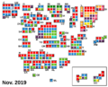 Cartogram of the Spanish Congress of Deputies election, 2019-11