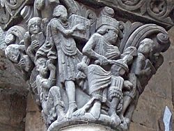 Archivo:Detalle del Capitel del rey David con músicos