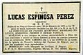 Esquela Lucas Espinosa Pérez Filólogo