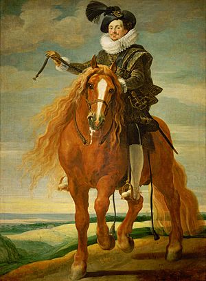 Archivo:Gaspar de Crayer - Equestrian portrait of Don Diego Messia Felipe de Guzmán, Marques de Léganes