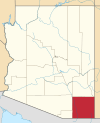 Mapa de Arizona con la ubicación del condado de Cochise