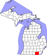 Map of Michigan highlighting Lenawee County.svg