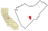 Mariposa County California Incorporated and Unincorporated areas Bootjack Highlighted.svg