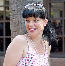 Pauley Perrette at the Hollywood Walk of Fame star ceremony for Mark Harmon, Oct. 2012.jpg