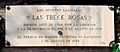 Placa en memoria de Las Trece Rosas en el cementerio civil