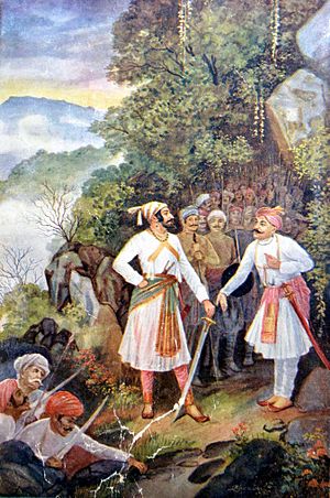 Archivo:Shivaji Maharaj and Baji Prabhu at Pawan Khind