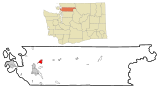 Skagit County Washington Incorporated and Unincorporated areas Sedro-Woolley Highlighted.svg