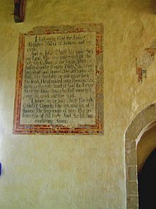 Archivo:St Marys Church, Radnage, Bucks, England Wall painting Creed S wall nave