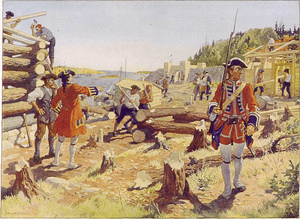 Archivo:The founding of Halifax, 1749. by Charles W. Jefferys