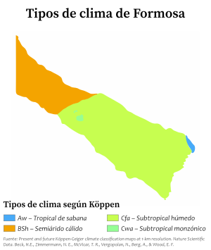 Archivo:Tipos de clima de Formosa (Köppen)