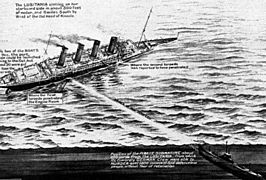Torpedoed Lusitania diagram