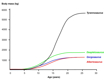 Archivo:Tyrannosauridae growth rates