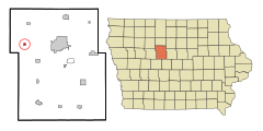Webster County Iowa Incorporated and Unincorporated areas Barnum Highlighted.svg