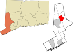 Western Connecticut incorporated and unincorporated areas Brookfield highlighted.svg